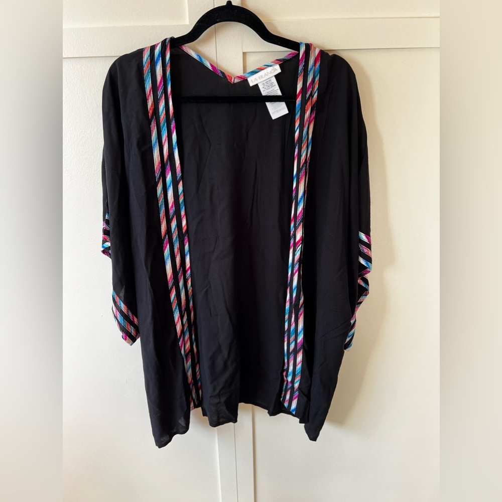 La Blanca NWOT Black Kimono Catalina‎ Coast Swim Coverup One Size